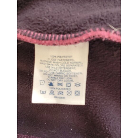 Womens Lands End Pink Hooded Fleece Jacket S Full Zipper Drawstring Classic - Picture 9 of 9